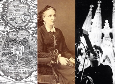 Three images depicting Hispanic culture, literature and the arts.