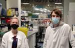 Dr Corinna Pade and Mr Joseph Gibbons in the McKnight lab