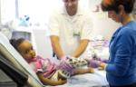 A child being treated by orthopaedics
