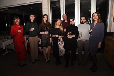 Mariia Tymofienko and Dr Noam Shemtov with alumni in Kyiv