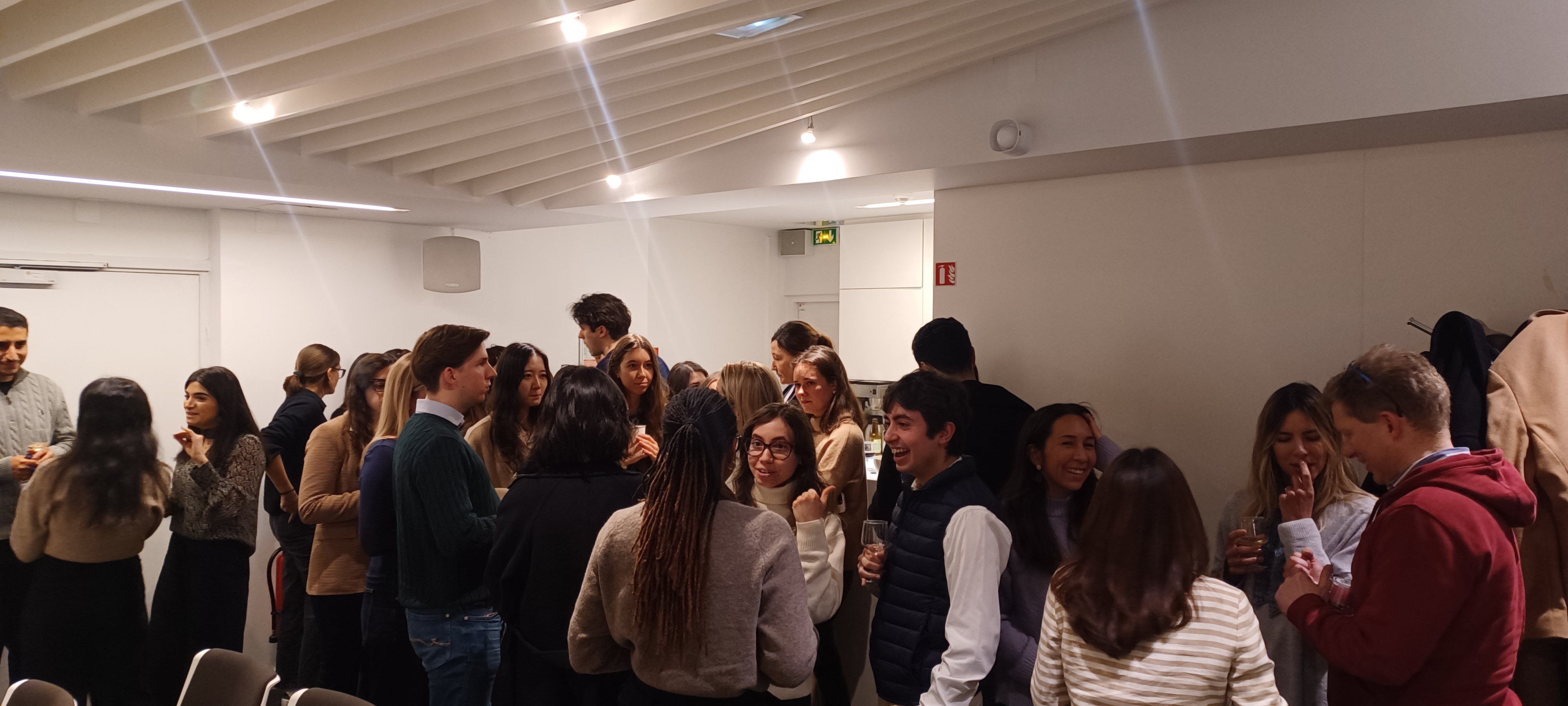 Group of students networking
