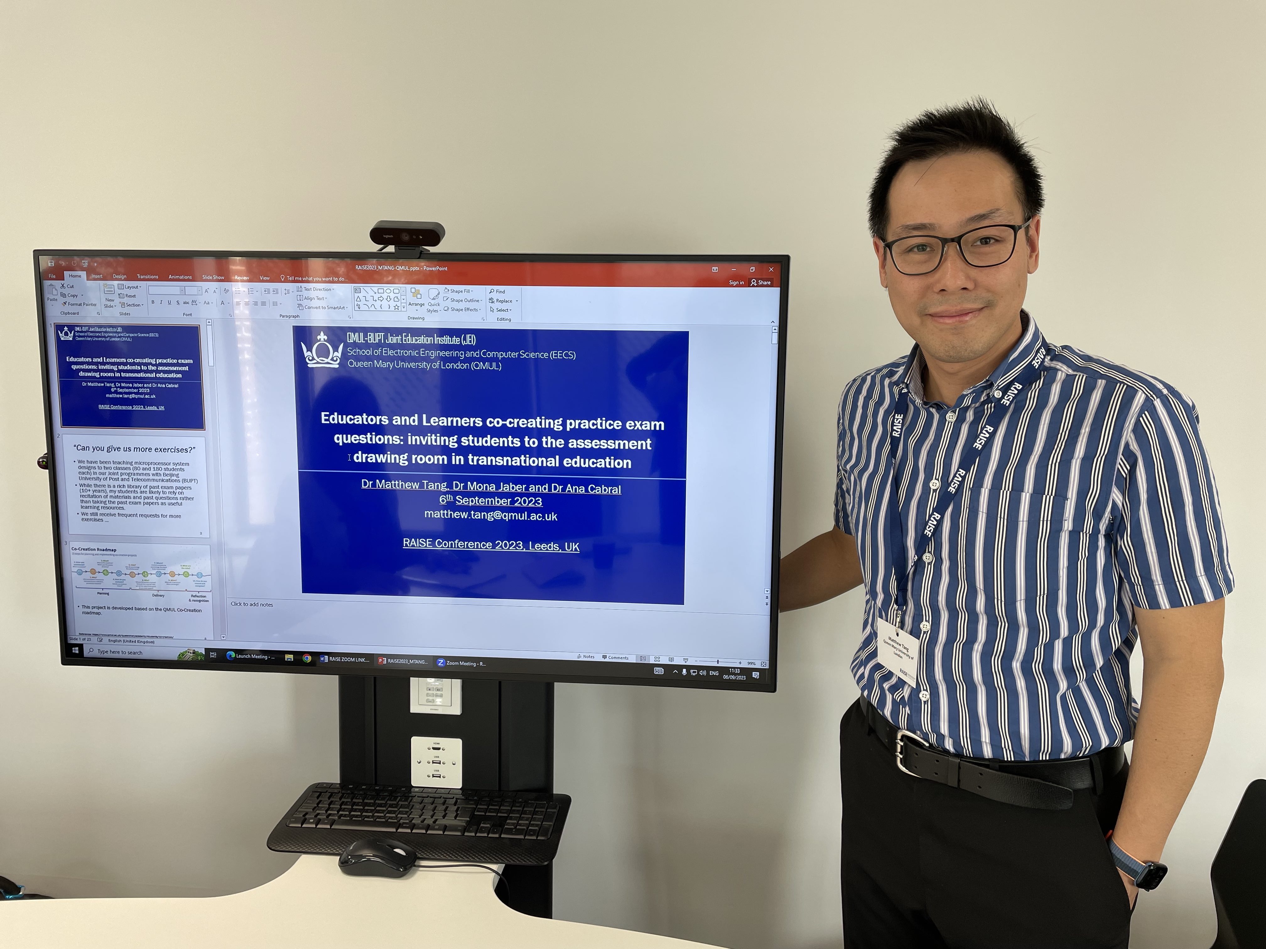 Dr Matthew Tang presenting co-creation project at RAISE conference 2023.