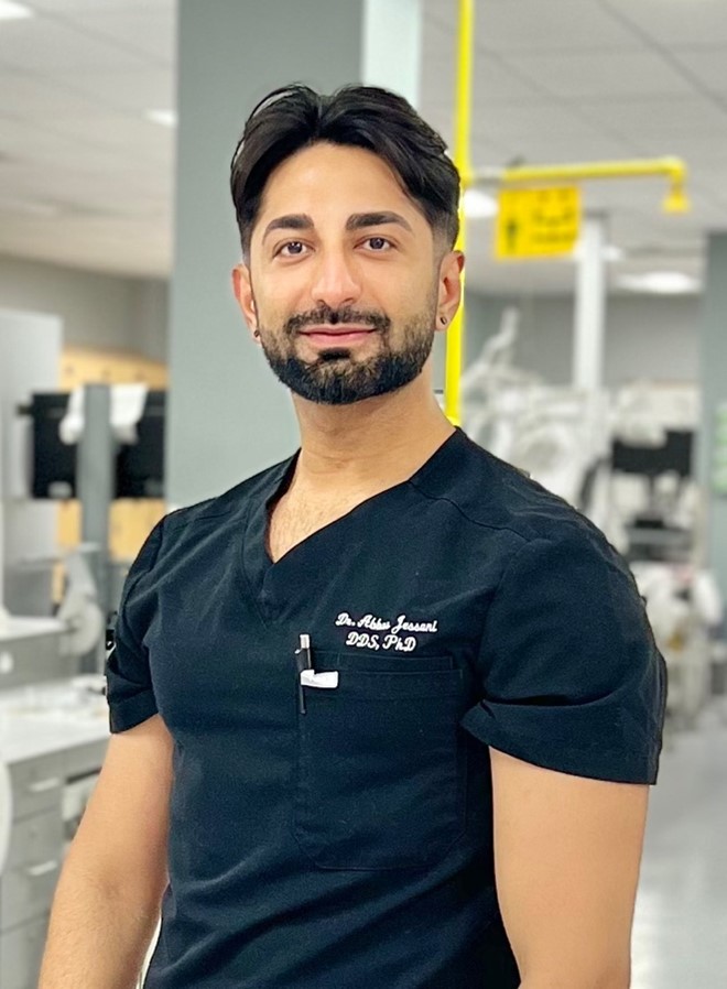 A picture of Abbas Jessani in medical uniform