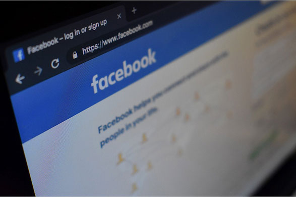 Facebook login page on a logo