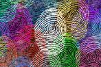 Lots of multicoloured finger prints on a screen