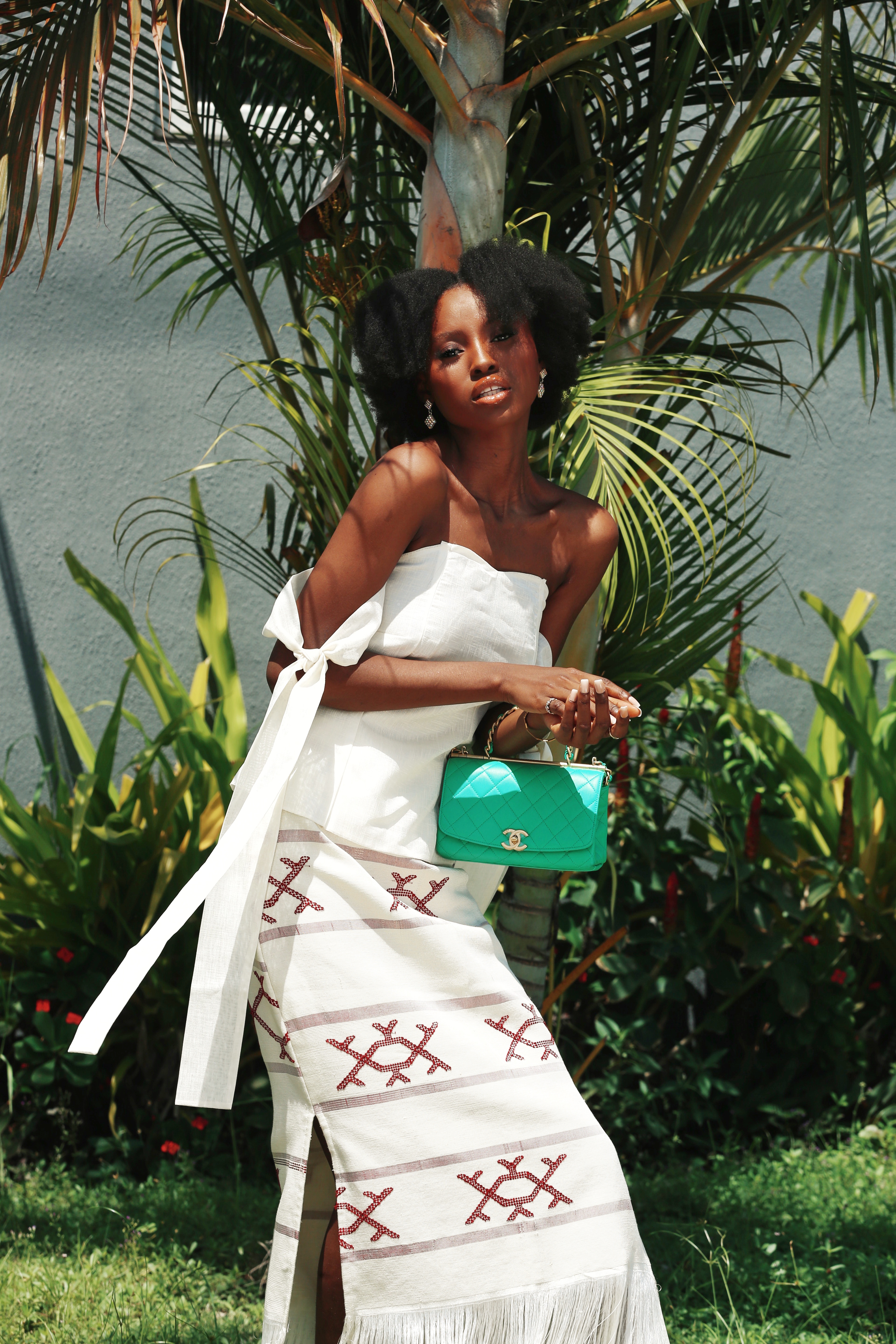 Jendaya model wearing African inspired clothing