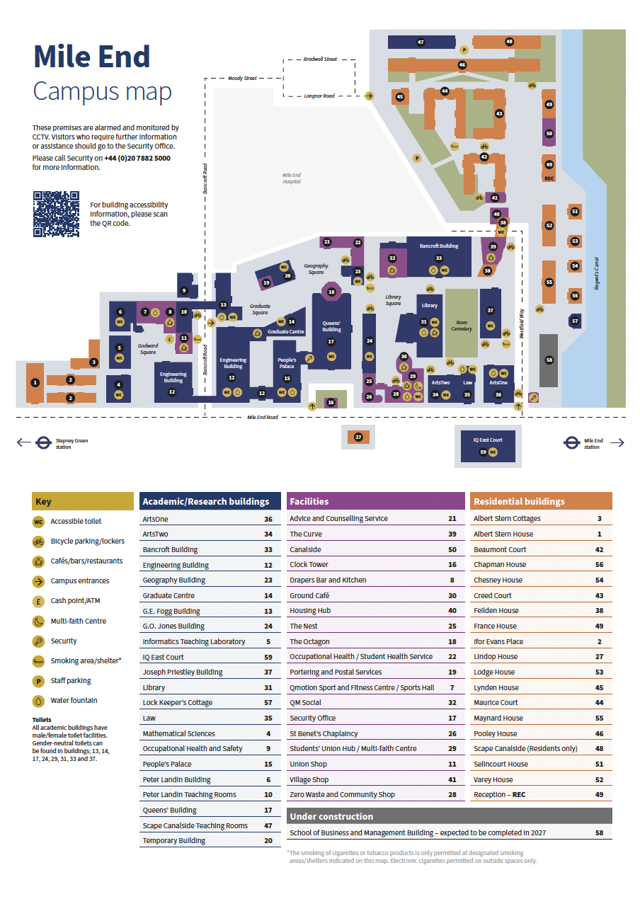 Mile End campus map