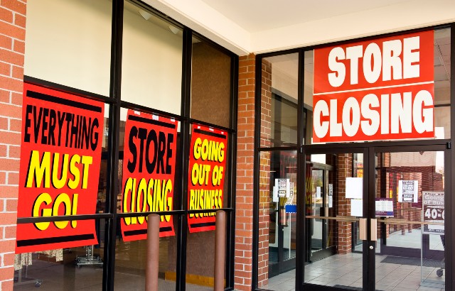 A shop ready to close down 