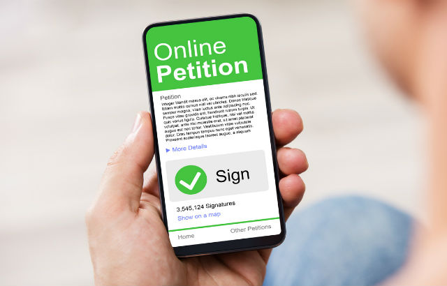 Signing an online petition via mobile
