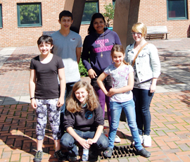 Cosmic Futures winners in Queen Mary's Library Square
