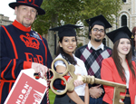 Zafar Khurshid (centre) and other London Ambassadors being handed their 'key to the city'