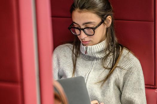 Student on a laptop
