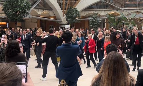 Strictly Come Dancing dancers teaching politicians how to dance at Parliament