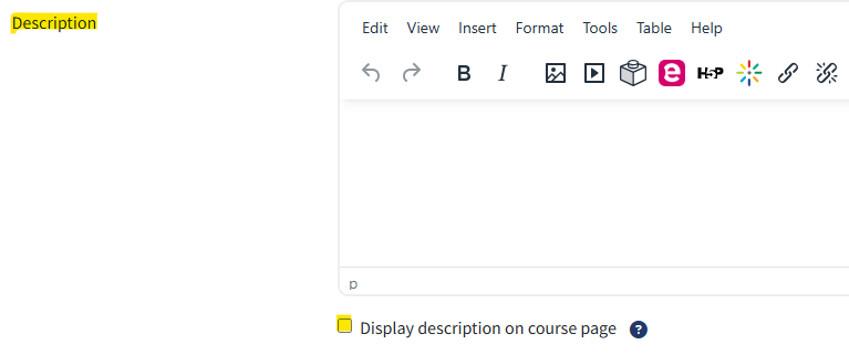 QMplus description box