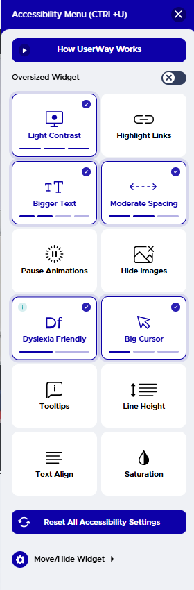 Q-Review UserWay accessibility menu