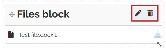 Screen shot of QMplus Hub files block