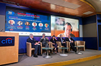 Participants of panel 1 on stage at the conference.